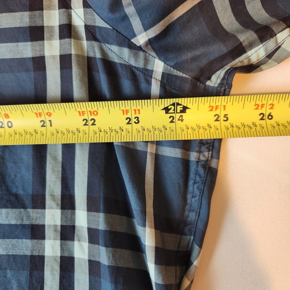 Burberry Brit Jack Sport Shirt Men's XL Blue Nova Check Plaid Button-Down Shirt - Picture 10 of 14